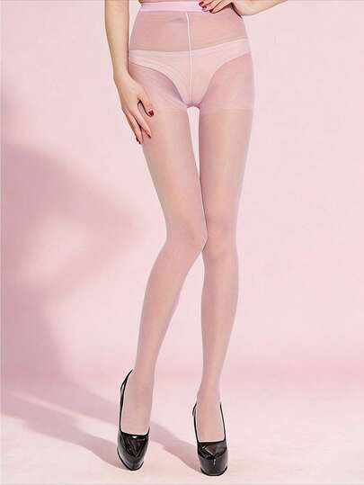 一双女士春夏糖果色防刮超薄丝袜，涤纶材质。可手洗，不可干洗。春夏穿着时尚简约。专为女士舞蹈袜设计。