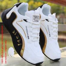 Zapatos deportivos casuales de suela blanda y resistentes al desgaste para hombres, zapatillas de running - Negro [superficie de PU] - Ver 3