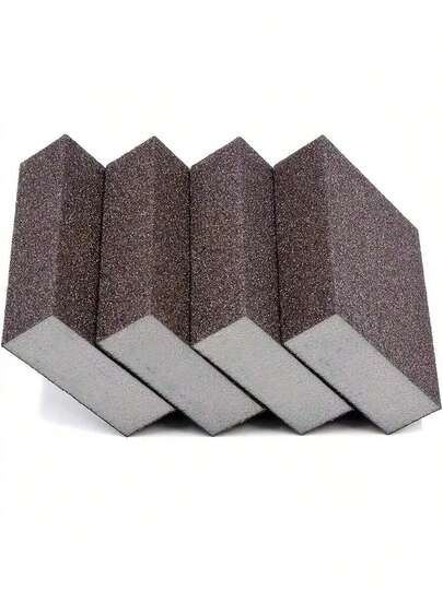 4pcs Reusable Cleaning Sponge Pads, Carbide Scrub Brush, Rust Remover, Descaling Cleaner, Suitable For Kitchen, Bathroom, Home Decor, Woodworking, Furniture Polishing, Metal Rust Removal