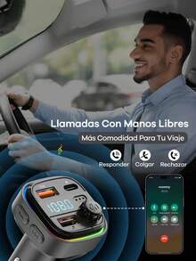 REMAX Cargador de coche Bluetooth con luz ambiente RGB; Carga rápida de 3 puertos; Cargador USB-C; Micrófono incorporado para música/llamadas/navegación; Reconexión automática Bluetooth 5.3; Modo dual Bluetooth/USB; Accesorio esencial para el automóvil - C26 - Ver 7
