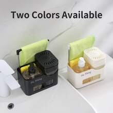 1/2pcs Multi-Function Soap Dispenser Pump, Kitchen Towel Rack, Bathroom Countertop Storage Box - A+B - View 5