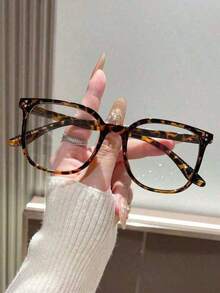 1 Pair Fashionable Non-Prescription Square Frame Glasses, Suitable For Daily Wear, Parties And Street Style - Multicolor - View 4