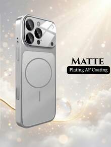 1pc Silver Upgraded Version: Original Large Window Magnetic Protective Case, Compatible With IPhone 17/16/15/14/13 Apple Air/17 Pro Max - Supports Wireless Charging, Matte Texture - Silver - View 3