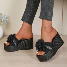 Dép xăng đan mùa hè mới dành cho nữ, giày dép thường ngày thời trang đa năng, dép bệt cao cấp. - màu đen - Xem 5