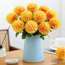 Artificial Chrysanthemum Festive Faux Flower Decoration For Home Holiday Decor - 黃色 - 查看 4