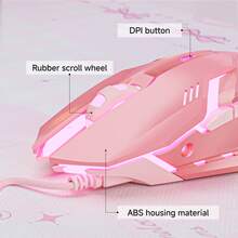 EWEADN Mouse Berkabel Senyap, Umpan Balik Taktil yang Luar Biasa, Desain Ergonomis, Pengalaman Mengetik yang Tenang, Lampu Latar LED, Tombol Tahan Lama, Ideal untuk Pekerjaan Kantor dan Bermain Game di PC/Laptop - View 7