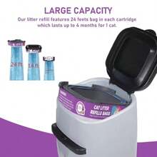 Cartucho compatible con Litter Cat Genie Standard Plus XL XL+ Recambios de cubeta 7 capas con control de olores para mascotas paquete de 8 - Paquete de 8 - Ver 4