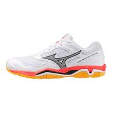 ウエーブファントム 3 Zapatilla de Balonmano para Unisex-Adulto - Blanco/Negro/Naranja - Ver 7