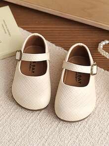 Giày dệt kim thường ngày cho bé gái, giày công chúa da cho trẻ nhỏ và trẻ mới biết đi, giày thể thao thời trang tối giản đa năng cổ thấp, thích hợp cho mùa xuân và mùa thu. - Màu be - Xem 5