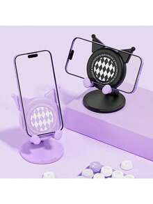 1个卡通创意可折叠旋转桌面手机支架，便携式可爱旋转折叠手机支架 - 多色 - 查看 8