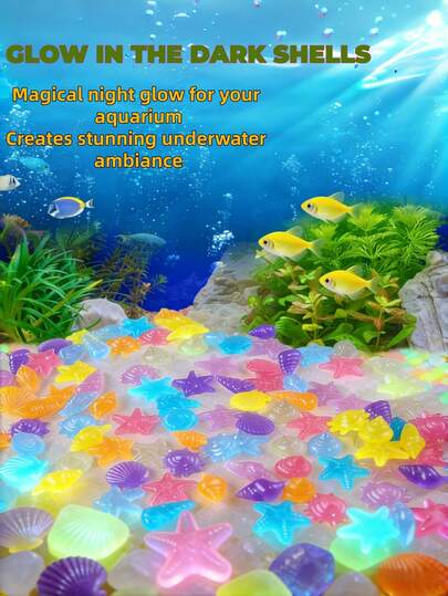 10/50/100 viên đá phát sáng trang trí bể cá, vật liệu mô phỏng các yếu tố biển - hình vỏ sò, hoàn hảo cho các bữa tiệc bãi biển. Những viên đá phát sáng nhỏ, độ sáng cao, nhiều màu sắc dành cho bể cá, tô điểm thêm màu sắc cho bể cá, phát sáng lâu dài, một món quà Giáng sinh, phù hợp với nhiều môi trường khác nhau. (Cần hấp thụ ánh sáng để phát sáng - Không tự phát sáng)