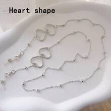 Street 1pc Alloy Heart-Shaped Fishbone Musical Note Glasses Chain, Fashion Glasses Chain Accessories Non-Slip,School - Multicolor - View 4