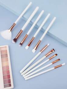 10支装专业眼部化妆刷套装，木柄眼影眉笔眼线刷 - 彩色 - 查看 3