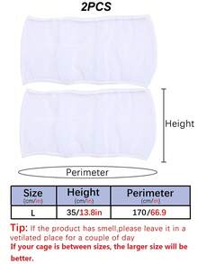 1 pieza Cubierta de malla de alta densidad con borde elástico de color aleatorio para jaula de pájaros, protección contra el polvo, adecuado para aves en todas las estaciones - Blanco - Ver 14