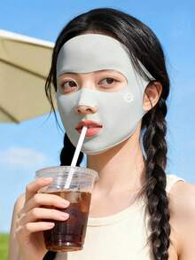 1个夏季防晒面罩，冰丝防紫外线面罩 - 彩色 - 查看 1