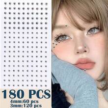 Non-Piercing, Self-Adhesive Convenient Silver Lip Ring, Eyebrow Stud, Ear Stud, Face Center, Belly Button, Lip Bead, Facial Rhinestone Adhesive Body Jewel Stickers - Sticker - View 5