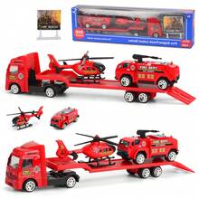1:64迷你合金塑料拖车玩具车套装，儿童玩具车，工程车模型，男孩女孩礼物，生日礼物。部分配件随机赠送，恕不另行说明。 - 彩色 - 查看 15