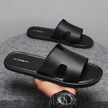 1双拖鞋，休闲舒适耐穿凉拖，平底慵懒百搭不磨脚沙滩人字拖 - 黑色 - 查看 8