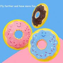 1个甜甜圈形状的飞盘，轻巧耐用，内置发声纸，飞行距离远。它是一款狗狗互动玩具、陪伴玩具、趣味玩具，也是送给狗狗的礼物。 - 彩色 - 查看 7