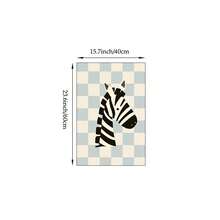 1/6pcs Vintage Checkered Animal Wall Art Decor, Nursery Canvas Print, Danish Macaron Color Tone Painting Poster, Cute Decorative Painting For Boys And Girls Bedroom, Unframed - Multicolor - View 10