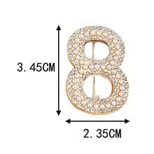 1pc New Rhinestone Number Brooch, Luxury Elegant Lucky Number Brooch, Pearl & Diamond Decor Brooch - Multicolor - View 11
