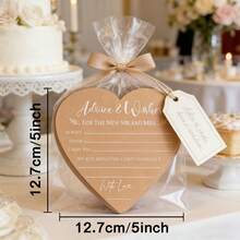 Tarjetas de consejos y bendiciones para la futura novia - Adecuadas para actividades de fiesta de despedida de soltera felices y sencillas, invitaciones y decoraciones, juegos de fiesta de despedida de soltera, diseño elegante manuscrito, papel rústico marrón - marrón - Ver 3
