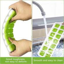 2 Pieces Silicone Ice Cube Trays With Lid, Ice Cube Mould, LFGB Certified, Square Ice Cube Trays Easy To Remove - Multicolor - View 5