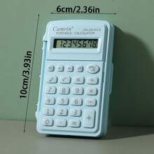 tonxiyuemu 1 pieza Calculadora con tapa abatible de color caramelo, material ABS, botones de silicona, Body delgado de solo 1 cm, calculadora científica mini, uso de alta calidad para estudiantes/oficina, portátil (incluye pegatinas), vuelta al colegio - Una pieza - Ver 3