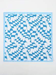 1pc Fashionable Versatile Bandana Scarf With Wavy Geometric Pattern, Headwrap - Multicolor - View 6