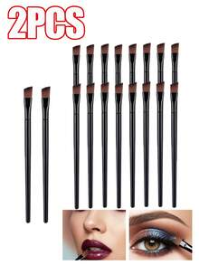 20支/10支/2支多功能化妆刷套装，包含斜角眼线刷、眉刷、唇刷、眼影刷，适用于女士眼线，是眼部化妆工具、美容工具和美妆刷的理想之选。 - 黑色 - 查看 8