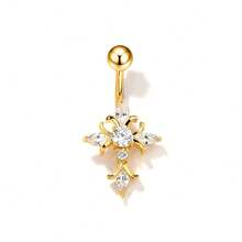 1 chiếc khuyên rốn hình thánh giá đính đá Zirconia thời trang, kiểu dáng gợi cảm và dễ thương dành cho phụ nữ mùa hè. - Nhiều màu - Xem 11