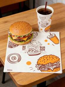 29.5cm X 28cm Disposable Hamburger Paper, Grease-Proof & Waterproof Sandwich Wrapping Paper, Chicken Roll Lining Paper, Baking Paper - View 9