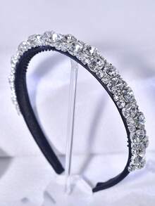 1 pieza Tocado elegante para mujer, diadema con rhinestones plateados, diadema de alta calidad, tocado nupcial, accesorio para el cabello de mujer, tocado de disfraz, tocado de boda, decoración para peinado de fiesta, accesorio para el cabello de primavera/verano, playa - Plateado - Ver 11