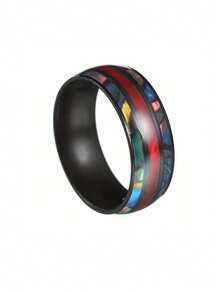 1枚8毫米时尚几何图案不锈钢男士戒指 - 幾何圖案 - 查看 4