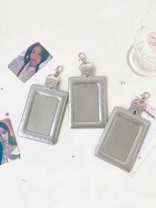1 PC Minimally Designed Pvc Card Holder For Students, 3-Inch Storage And Protective Cover, Star Chasing Small Card Display Pendant Card Holder - Multicolor - View 9