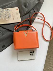 Sac à main de luxe pour femme, sac de marque avec texture tissée haut de gamme, nouveau sac fourre-tout à la mode 2026 avec grande capacité, sac cabas rétro décontracté de style de rue brillant haut de gamme, style minimaliste de célébrité - Orange - Voir 9