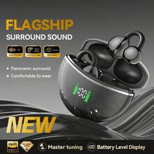 New Senyang- 2026 New Open Bluetooth Ear Earbuds With LED Battery Display, AI HD Call Headset, Fashion UV Glitter Charging Case Headphone, Panoramic Surround Sound, Comfortable Clip On Wireless Headphones For Sports Running Earphones Fashion Couples Earpods For Iphone For Android - Xem 12
