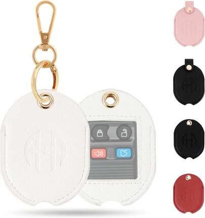 Leather Car Key Fob Cover Sleeve Holder For Broken Keys, Smart Remote Protector Case With Keychain, Durable Key Accessory For Men & Women