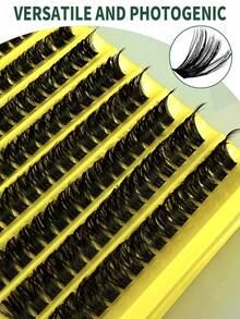 160pcs D-Curl Fluffy Natural Eyelashes, 8-16mm Length, 0.07mm Thickness, D-Curl Lightweight Packaging, 10 Rows Waterproof Faux Mink 3D Fit Eye Shape, Durable For DIY Handmade, Suitable For Light & Heavy Makeup, Portable For Daily Use Or Outdoor - D - View 6