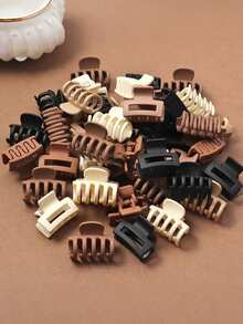 20pcs Random Color Multi-Function Mini Hair Clips, Fashion Hair Clips Suitable For Girls, Minimalist Bangs Clips And Retro Hair Clips, Hair Claws, Hair Clips, Hair Pins, Hair Accessories, Suitable For Girls Holiday Costumes - Multicolor - View 7
