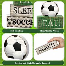 4 Soccer-Themed Desktop Decorations; Spring Soccer-Themed Tiered Tray Decorations; Soccer Party Table Centerpieces; Perfect For Coffee Tables, Mantels, Bedrooms, And Living Rooms; Decorative Elements For Harvest Celebrations, Soccer-Themed Parties, And Soccer Events; Makes A Wonderful Gift For Family And Friends - View 3