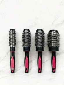 1 lược cuốn tóc màu đen và đỏ, lược uốn tóc bằng lông nylon, lược uốn tóc hình tròn có ống nhôm, dụng cụ tạo kiểu tóc mái, lược tạo kiểu tóc chịu nhiệt. - Nhiều màu - Xem 12