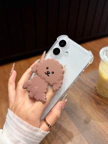1pc Cute 3D Puppy Phone Holder Transparent Drop-Resistant/Anti-Drop Phone Case Suitable For IPhone 17/17 Air/17 Pro/17 Pro Max/16 Pro Max/16/16 Pro/16 Plus/15/15 Pro Max/15 Pro/11/12/13/14 Pro Max/11 Pro/11 Pro Max/12 Pro/12 Pro Max/13 Pro/13 Pro Max/14 Pro/14 Pro Max, Creative And Elegant Design - Rust - View 5