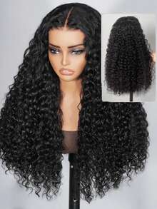 Tinashe Tóc giả Pull&Go dạng sóng, tóc thật Brazil, đường chân tóc tự nhiên, tóc xoăn đã được tỉa gọn và tẩy trắng, dài 28 inch, phần ren phía trước trong suốt 6x5, mũ thoáng khí, mật độ tóc 180%. - SNatural - Xem 5