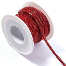 Dây ống đính đá 4mm, dài 5 thước Anh/cuộn, dây rỗng đính đá sang trọng dùng để trang trí dây giày, phụ kiện tóc, hộp và túi xách, 6 hàng đá đính trong ống. - Dây thừng ống tròn khoan nước - Xem 17