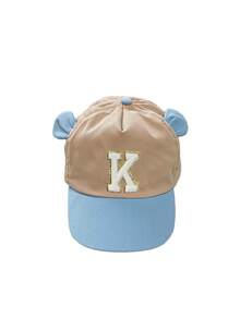 1顶可爱婴儿棒球帽，26个字母，幼儿可爱耳朵造型字母设计，男婴韩流风棒球帽，男女童遮阳帽，1-3岁 - 藍膚 - 查看 9