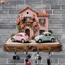 Wooden 2D "Home Sweet Home" Wall Decor Key Holder - Multicolor - View 9