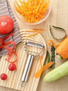 Dụng cụ gọt vỏ và bào rau củ quả 2 trong 1 bằng thép không gỉ, 1 chiếc - Bạc - Xem 5