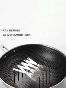 1个厨房不锈钢锅架，侧边锅盖架，伸缩折叠式收纳整理架 - 彩色 - 查看 7