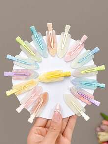 2pcs Seamless Hair Clips, Bangs Hairpins, Cute Girl Style Fringe Hair Clips - Multicolor - View 5